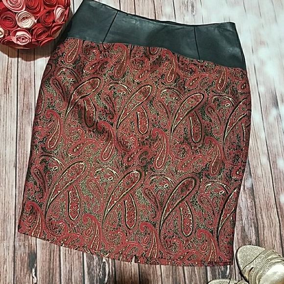 The Limited Dresses & Skirts - Loft Faux Leather Trimmed Pencil skirt